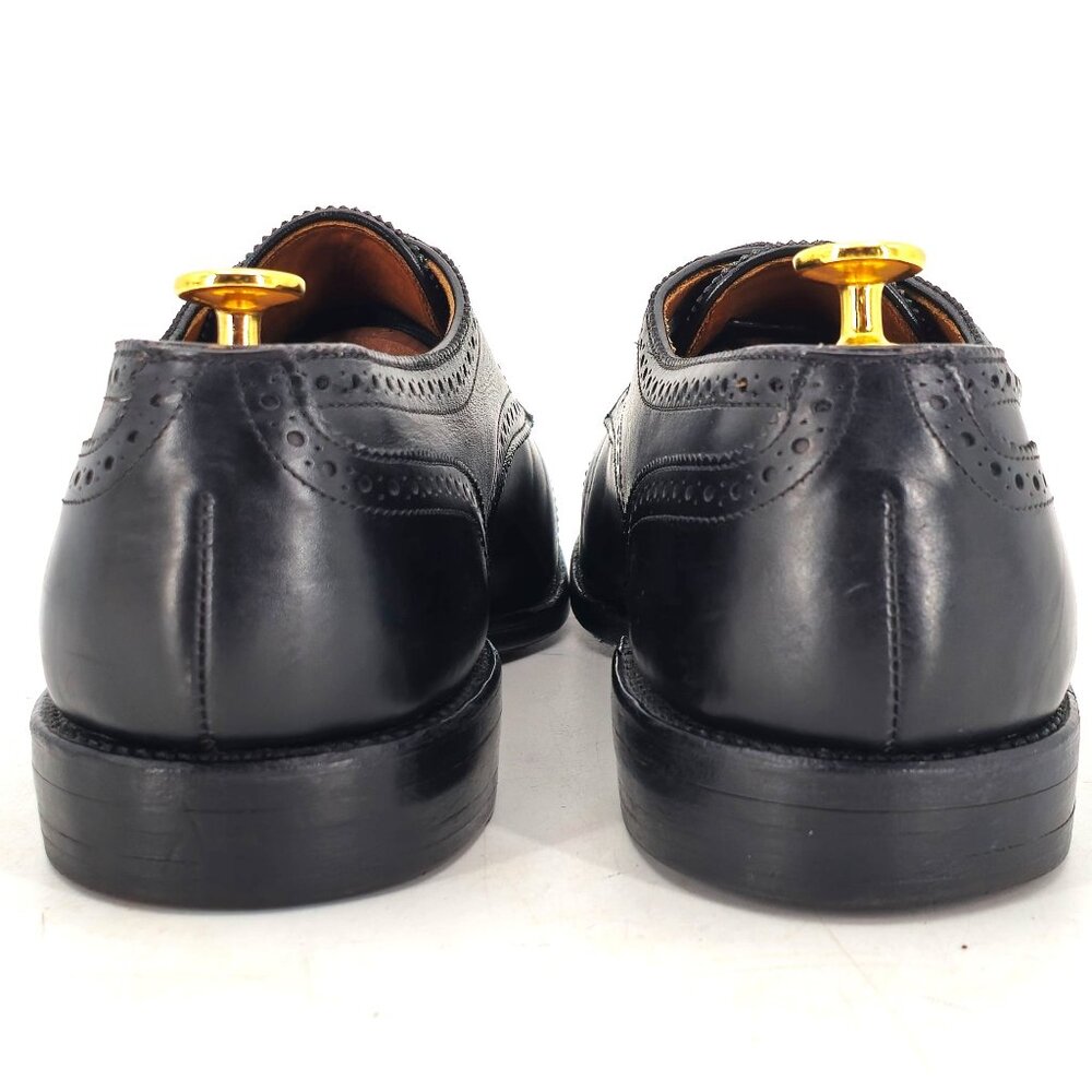 Vintage Allen Edmonds Dress Shoes Men's 10.5D Black Leather Cap-toe Oxfords USA - Picture 7 of 11